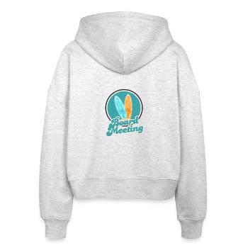 Surfing Board Meeting - Stanley/Stella Boxy Frauen Bio Zip Hoodie Ida - Weiß meliert - Hinten - AI Model Female 172 dark (172cm)