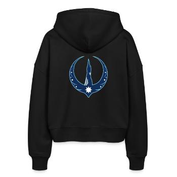 Minnesota Rebellion Eistaucher - Stanley/Stella Boxy Frauen Bio Zip Hoodie Ida - Schwarz - Hinten - AI Model Female 172 light (172cm)