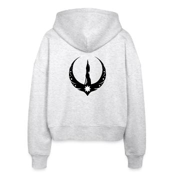 Eistaucher Rebellion Logo - Loon Rebellion Logo - Stanley/Stella Boxy Frauen Bio Zip Hoodie Ida - Weiß meliert - Hinten - AI Model Female 172 dark (172cm)