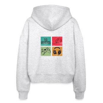 Level 15 Complete - Stanley/Stella Boxy Frauen Bio Zip Hoodie Ida - Weiß meliert - Hinten - AI Model Female 172 dark (172cm)