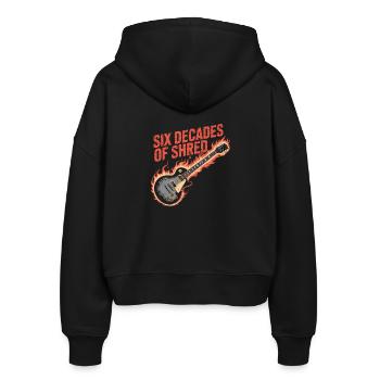 Six décennies de feu de guitare rock - Veste à capuche bio Ida Stanley/Stella Femme - noir - Dos - AI Model Female 172 light (172cm)