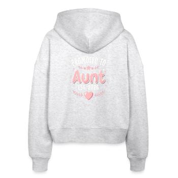 Tante 2026 Tante 2026 Befördert zu Tante 2026 - Stanley/Stella Boxy Frauen Bio Zip Hoodie Ida - Weiß meliert - Hinten - AI Model Female 172 dark (172cm)