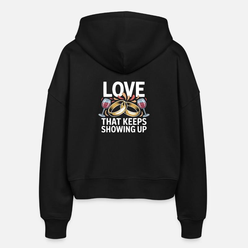 Hochzeitstag des Ehepaares 2026 Ehemann und Ehefrau - Stanley/Stella Boxy Frauen Bio Zip Hoodie Ida - Schwarz