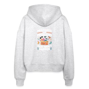 Overloaded Backpacking Chaotis Luggage - Stanley/Stella Boxy Women’s Organic Zip Hoodie Ida - heather white - Back - AI Model Female 172 dark (172cm)