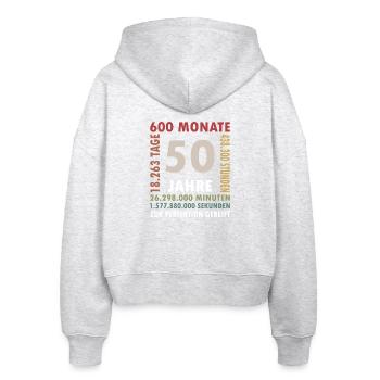 50 Jahre Geburtstag Zeit der Reife - Stanley/Stella Boxy Frauen Bio Zip Hoodie Ida - Weiß meliert - Hinten - AI Model Female 172 dark (172cm)