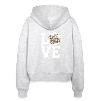 Königspython Schlangen LOVE Terrarium Python - Stanley/Stella Boxy Frauen Bio Zip Hoodie Ida - Weiß meliert - Hinten - AI Model Female 172 dark (172cm)