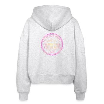 Calpe Coll derates besser als dein Ex - Stanley/Stella Boxy Frauen Bio Zip Hoodie Ida - Weiß meliert - Hinten - AI Model Female 172 dark (172cm)