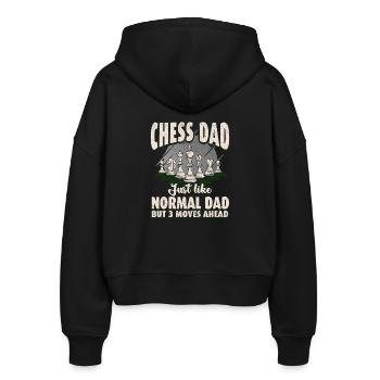 Schach Dad: Drei Züge voraus - Stanley/Stella Boxy Frauen Bio Zip Hoodie Ida - Schwarz - Hinten - AI Model Female 172 light (172cm)