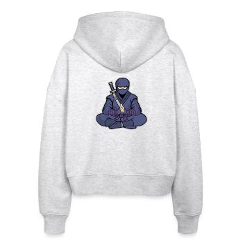 Ninja Zen – Martial Arts & Combat Sports - Veste à capuche bio Ida Stanley/Stella Femme - blanc chiné - Dos - AI Model Female 172 dark (172cm)