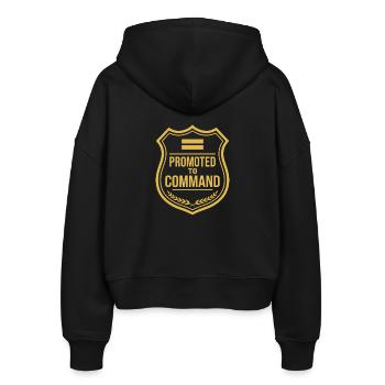 Polizeileutnant Polizeileutnant Dienstgrad Lt - Stanley/Stella Boxy Frauen Bio Zip Hoodie Ida - Schwarz - Hinten - AI Model Female 172 light (172cm)
