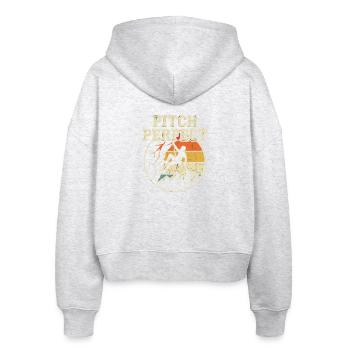 Pitch Perfect Klettern Retro Berge - Stanley/Stella Boxy Frauen Bio Zip Hoodie Ida - Weiß meliert - Hinten - AI Model Female 172 dark (172cm)