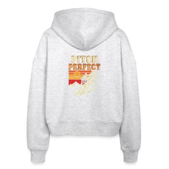 Pitch Perfect Klettern Alpin Sonnenuntergang - Stanley/Stella Boxy Frauen Bio Zip Hoodie Ida - Weiß meliert - Hinten - AI Model Female 172 dark (172cm)