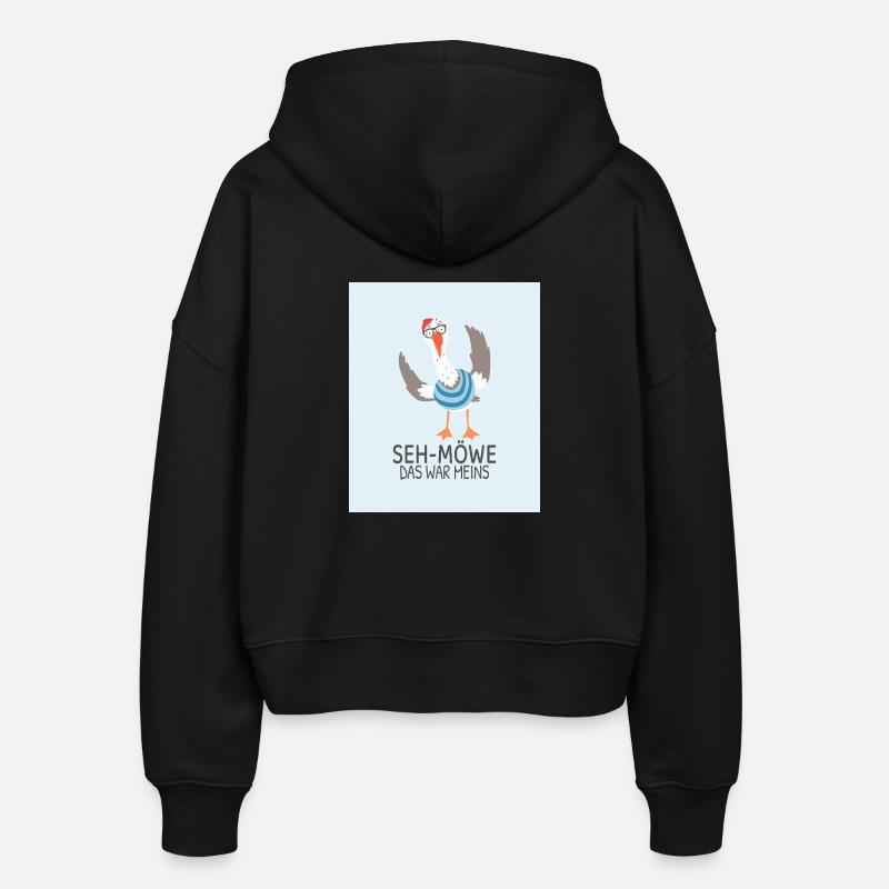 SEH-MÖWE C’était à moi – design de jeux de mots - Veste à capuche bio Ida Stanley/Stella Femme - noir