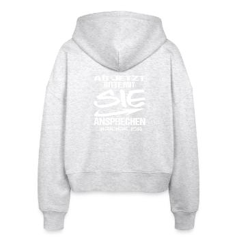 Jugendweihe - Jugendweihe 2026 - Stanley/Stella Boxy Frauen Bio Zip Hoodie Ida - Weiß meliert - Hinten - AI Model Female 172 dark (172cm)