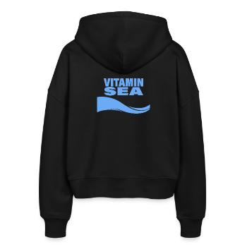 VITAMIN SEA - Stanley/Stella Boxy Frauen Bio Zip Hoodie Ida - Schwarz - Hinten - AI Model Female 172 light (172cm)