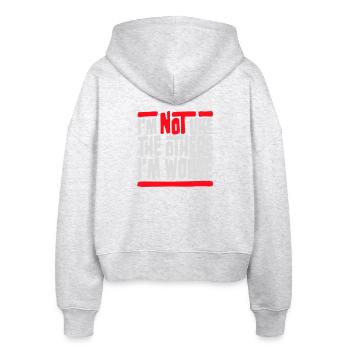 I'm Not Like The Others I'm Worse Lustig Sarkasmus - Stanley/Stella Boxy Frauen Bio Zip Hoodie Ida - Weiß meliert - Hinten - AI Model Female 172 dark (172cm)