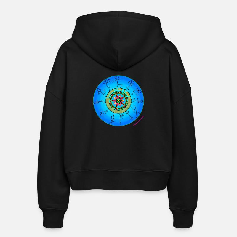 Release the Vibe - Art mandala dessiné à la main - Veste à capuche bio Ida Stanley/Stella Femme - noir