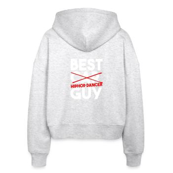 Bester Hiphop-Tänzer, lustiger Tanz-Zitat-Kunst - Stanley/Stella Boxy Frauen Bio Zip Hoodie Ida - Weiß meliert - Hinten - AI Model Female 172 dark (172cm)