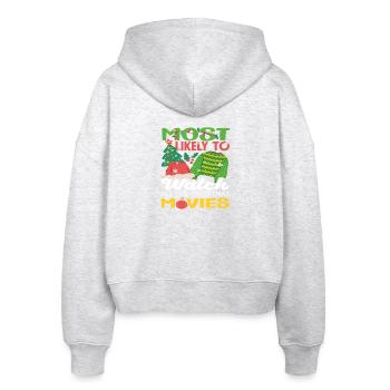 Probably Christmas Movies Watching Funny - Stanley/Stella Boxy Women’s Organic Zip Hoodie Ida - heather white - Back - AI Model Female 172 dark (172cm)