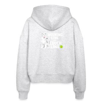 Arbeitslinie statt Sofa | Border Collie - Stanley/Stella Boxy Frauen Bio Zip Hoodie Ida - Weiß meliert - Hinten - AI Model Female 172 dark (172cm)