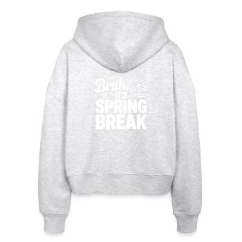 Bruh, It's Spring Break - Stanley/Stella Boxy Women’s Organic Zip Hoodie Ida - heather white - Back - AI Model Female 172 dark (172cm)