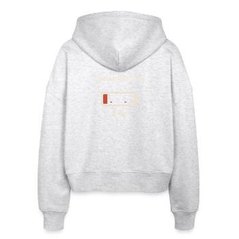 Soziale Batterie 1 % - Stanley/Stella Boxy Frauen Bio Zip Hoodie Ida - Weiß meliert - Hinten - AI Model Female 172 dark (172cm)