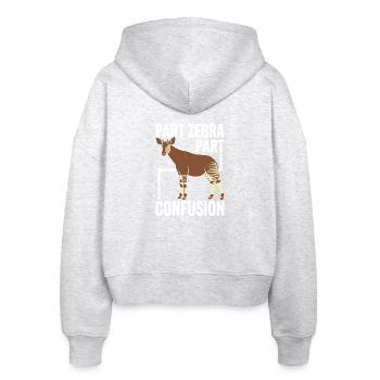Okapi Lovers Okapi Animal Rare Wildlife Love - Stanley/Stella Boxy Women’s Organic Zip Hoodie Ida - heather white - Back - AI Model Female 172 dark (172cm)
