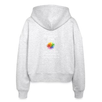 Du riechst nach Drama und Kopfschmerzen - Stanley/Stella Boxy Frauen Bio Zip Hoodie Ida - Weiß meliert - Hinten - AI Model Female 172 dark (172cm)