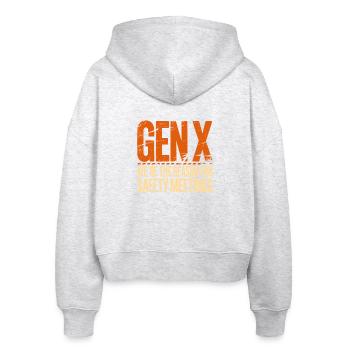 Gen X: Grund für Sicherheitsmeetings - Stanley/Stella Boxy Frauen Bio Zip Hoodie Ida - Weiß meliert - Hinten - AI Model Female 172 dark (172cm)