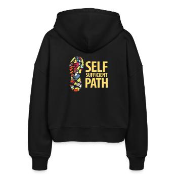  Self Sufficient Path - Stanley/Stella Boxy Women’s Organic Zip Hoodie Ida - black - Back - AI Model Female 172 light (172cm)