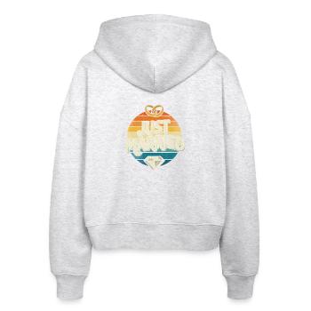 Just Married Retro Regenbogen - Stanley/Stella Boxy Frauen Bio Zip Hoodie Ida - Weiß meliert - Hinten - AI Model Female 172 dark (172cm)