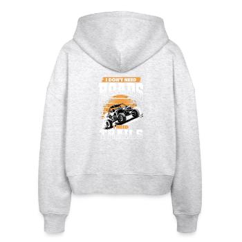 UTV Off Road 4 Wheeler Side by side - Stanley/Stella Boxy Frauen Bio Zip Hoodie Ida - Weiß meliert - Hinten - AI Model Female 172 dark (172cm)