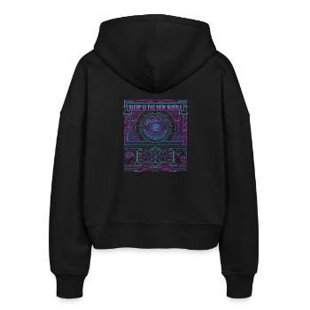 Hustle The Sleep - Stanley/Stella Boxy Women’s Organic Zip Hoodie Ida - black - Back - AI Model Female 172 light (172cm)
