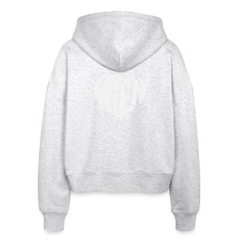 Wien Typo Herz  - Stanley/Stella Boxy Frauen Bio Zip Hoodie Ida - Weiß meliert - Hinten - AI Model Female 172 dark (172cm)