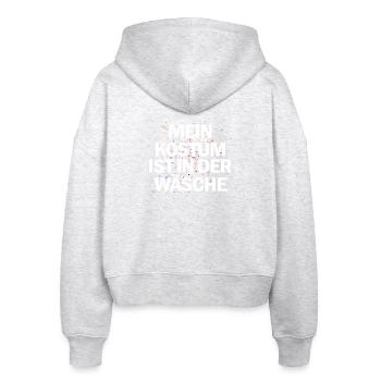 Mein Kostüm in der Wäsche - Stanley/Stella Boxy Frauen Bio Zip Hoodie Ida - Weiß meliert - Hinten - AI Model Female 172 dark (172cm)