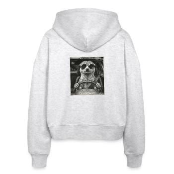 Meerkat Flashed - Stanley/Stella Boxy Women’s Organic Zip Hoodie Ida - heather white - Back - AI Model Female 172 dark (172cm)