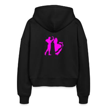 Tanzen - Stanley/Stella Boxy Frauen Bio Zip Hoodie Ida - Schwarz - Hinten - AI Model Female 172 light (172cm)