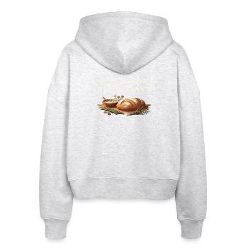 Slow Days Bread Herb Comfort Cottagecore Farm - Stanley/Stella Boxy Women’s Organic Zip Hoodie Ida - heather white - Back - AI Model Female 172 dark (172cm)