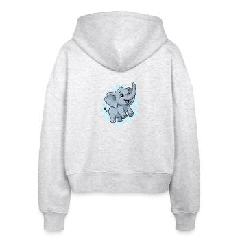 Süßer Elefant mit Farbspritzer - Stanley/Stella Boxy Frauen Bio Zip Hoodie Ida - Weiß meliert - Hinten - AI Model Female 172 dark (172cm)