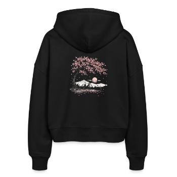Cherry Blossom Cherry Tree Bicycle - Stanley/Stella Boxy Women’s Organic Zip Hoodie Ida - black - Back - AI Model Female 172 light (172cm)