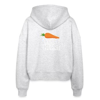 Volle Möhre - Stanley/Stella Boxy Frauen Bio Zip Hoodie Ida - Weiß meliert - Hinten - AI Model Female 172 dark (172cm)