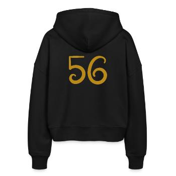 56 - Stanley/Stella Boxy Frauen Bio Zip Hoodie Ida - Schwarz - Hinten - AI Model Female 172 light (172cm)