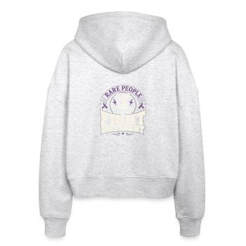 Eds-bewusstsein Ehlers-danlos Zebra-krieger - Stanley/Stella Boxy Frauen Bio Zip Hoodie Ida - Weiß meliert - Hinten - AI Model Female 172 dark (172cm)