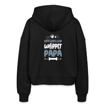 WHIPPET - Stanley/Stella Boxy Frauen Bio Zip Hoodie Ida - Schwarz - Hinten - AI Model Female 172 light (172cm)