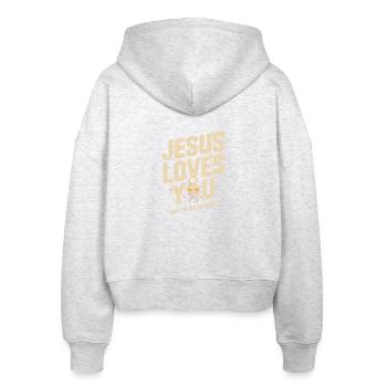 T-shirt préféré de Jesus Loves You - Veste à capuche bio Ida Stanley/Stella Femme - blanc chiné - Dos - AI Model Female 172 dark (172cm)