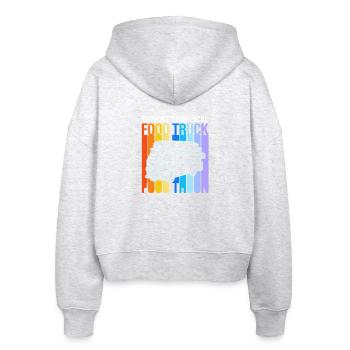 Imbiss Food Truck - Stanley/Stella Boxy Frauen Bio Zip Hoodie Ida - Weiß meliert - Hinten - AI Model Female 172 dark (172cm)