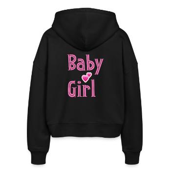 Baby Girl Pink Herzen Design - Stanley/Stella Boxy Frauen Bio Zip Hoodie Ida - Schwarz - Hinten - AI Model Female 172 light (172cm)