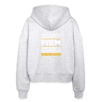 Pyrenäenhund - Stanley/Stella Boxy Frauen Bio Zip Hoodie Ida - Weiß meliert - Hinten - AI Model Female 172 dark (172cm)