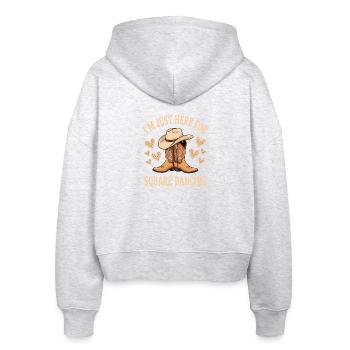 Square Dancing Square Dancer Geschenke - Stanley/Stella Boxy Frauen Bio Zip Hoodie Ida - Weiß meliert - Hinten - AI Model Female 172 dark (172cm)