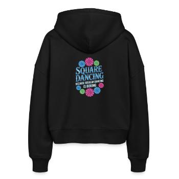 Square Dancing Square Dance Geschenke - Stanley/Stella Boxy Frauen Bio Zip Hoodie Ida - Schwarz - Hinten - AI Model Female 172 light (172cm)